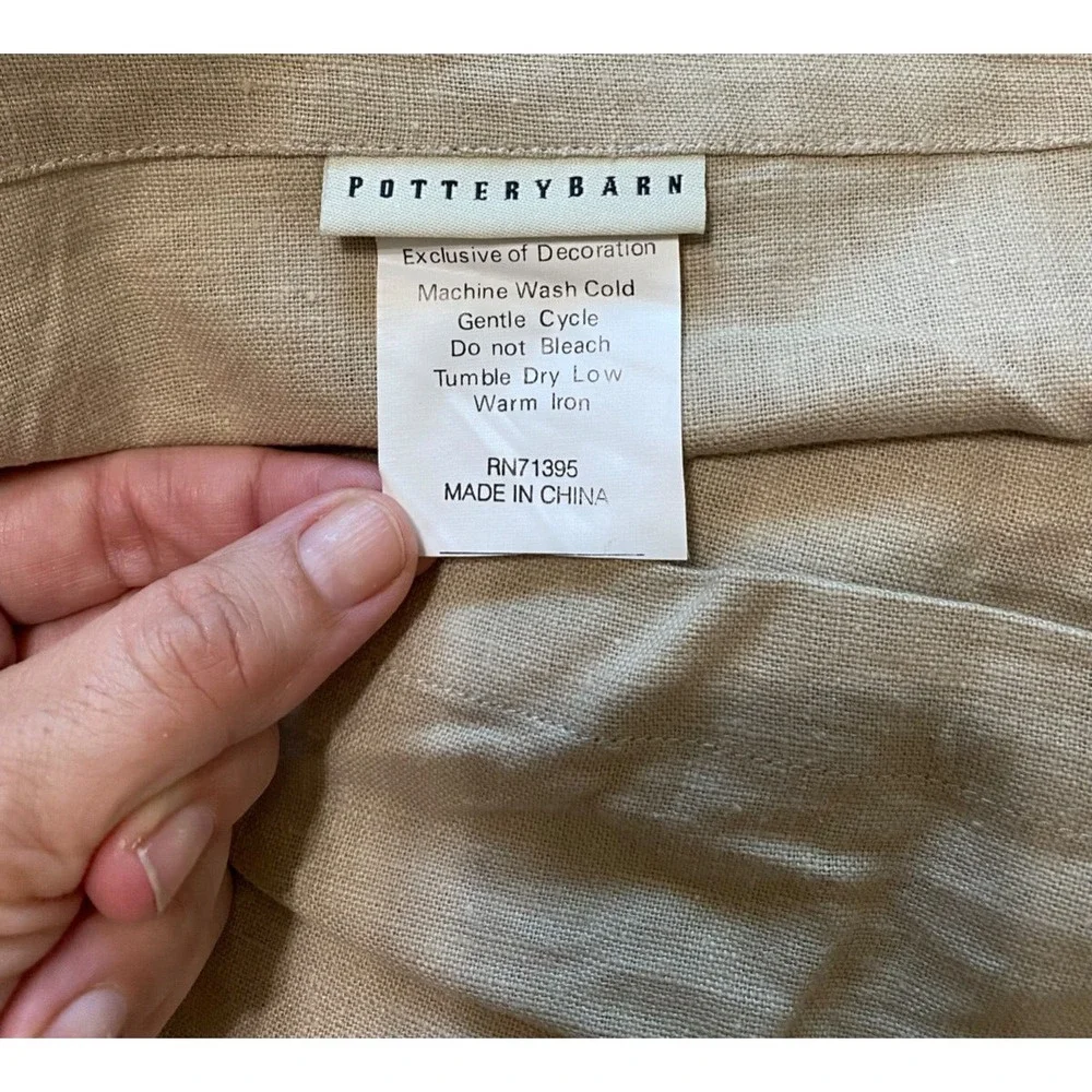 Pottery‎ Barn Pillow Sham Linen Blend Embroidered Butterflies 31